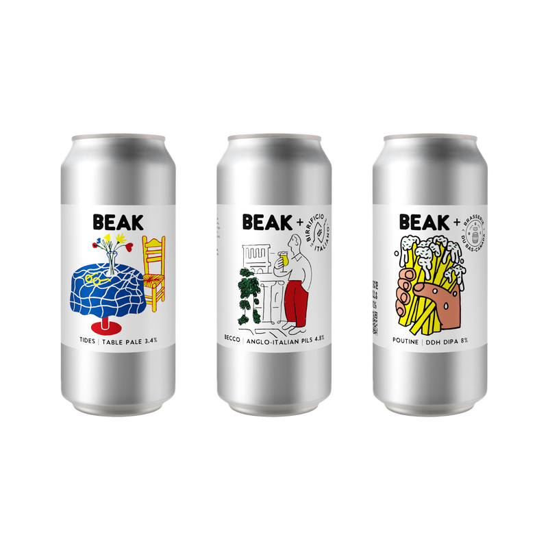 FRESH RELEASE MIXED PACK (TIDES TABLE PALE, BECCO ANGLO ITALIAN PILS + POUTINE DDH DIPA)