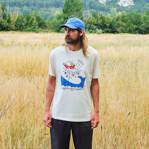 Life Affirming Whales T- Shirt (off-white tee)