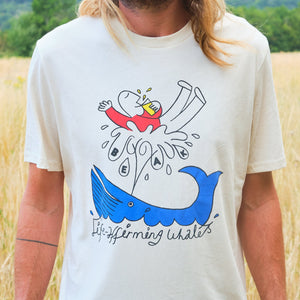 Life Affirming Whales T- Shirt (off-white tee)
