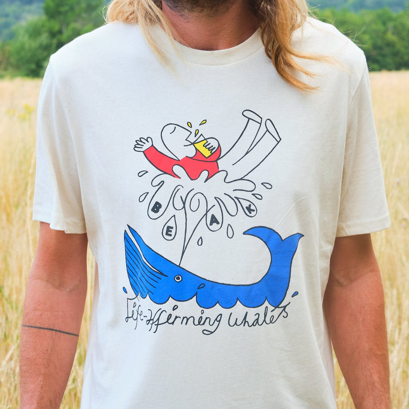 Life Affirming Whales T- Shirt (off-white tee)