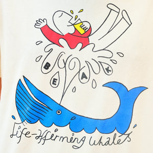Life Affirming Whales T- Shirt (off-white tee)
