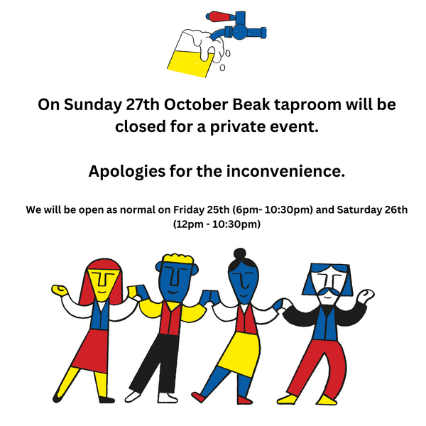 SUNDAY: TAPROOM CLOSED