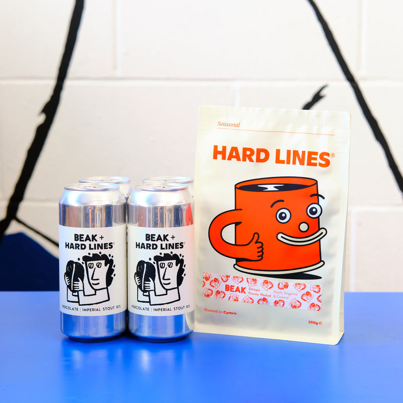 BEAK X HARD LINES PACK (4 PACK OF PERCOLATE IMPY STOUT + BAG OF COFFEE) - 10% OFF