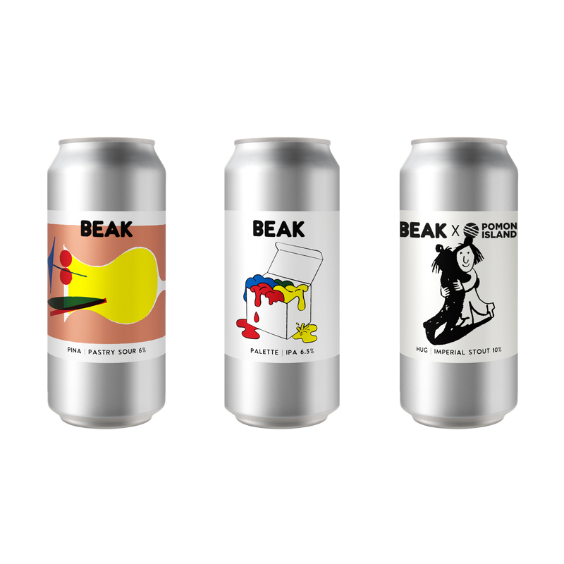 SHOWCASE MIXED PACK (PINA PASTRY SOUR, PALETTE IPA + HUG IMPERIAL STOUT)